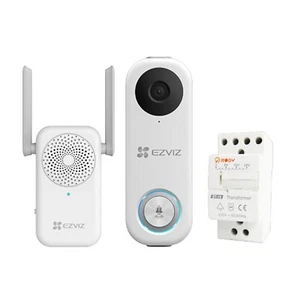 Kit de timbre EZVIZ DB1C 2K con timbre y transformador 5 GHz WiFi IP65 2 vías de conversación - Imagen 1 de 13