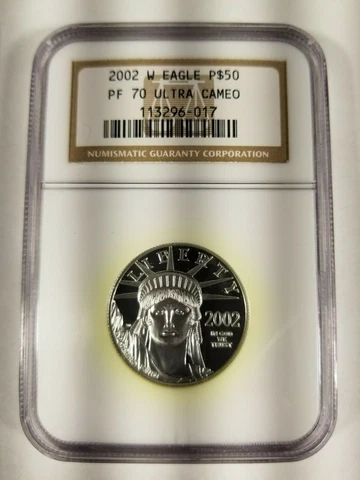 2002 PLATINUM EAGLE P$50 NGC PF 70 ULTRA CAMEO Cover