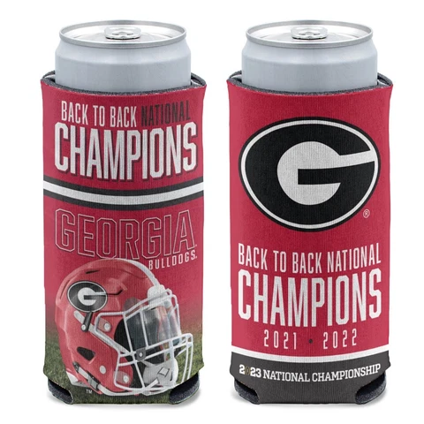 GEORGIA BULLDOGS 2022 NATIONAL CHAMPIONS 12 0Z SELTZER SLIM CAN COOLER COOZIE Cover