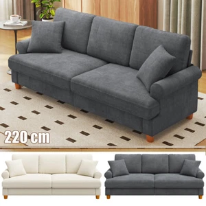 Bequem Chenille Sofa 3 Sitzer Moderne Couch Schlafsessel Sofa Zimmer Wohnung - Bild 1 von 25
