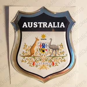 Sticker Australia Emblem Coat of Arms Shield 3D Resin Domed Gel Vinyl Decal Car - Picture 1 of 1