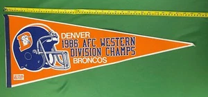 NFL Denver Broncos Vintage 1986 AFC Western Division Champions Pennant - Picture 1 of 2
