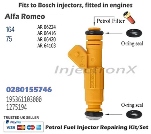 Kit Assistenza Iniettore Carburante O-Ring 0280155746 per Motori Alfa Romeo 164 75 2.0 - Foto 1 di 1