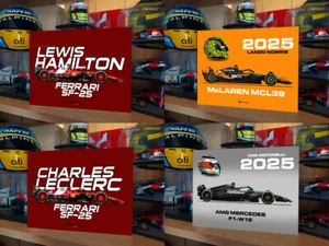 Letrero de metal ilustrativo F1 2023 Alonso Leclerc Lando Hamilton Ferrari McLaren Aston - Imagen 1 de 8