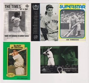 FIVE CARD JOE DiMAGGIO LOT - NEW YORK YANKEES - Picture 1 of 1