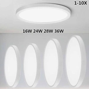 1-10X LED Ceiling Light Round Panel Down Lights Bathroom Kitchen Living 16W-36W - Picture 1 of 16