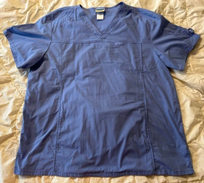 SKECHERS MEDICAL SCRUBS BLUE SCRUBS TOPS SIZE XL NURSE DOCTOR - Image 1 of 4