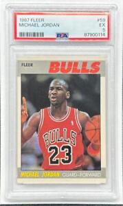1987-88 Fleer Sticker Michael Jordan Fleer #59 PSA 5 EX-MT Chicago Bulls