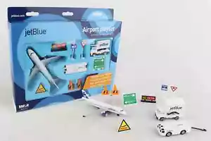 Set da gioco camion aereo blu jet aeroporto insegne coni giocattoli Daron - Foto 1 di 3
