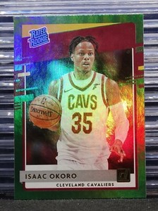 Isaac Okoro 2020-21 Donruss Rated Rookie Green Flood #203 Cavs Basketball Card