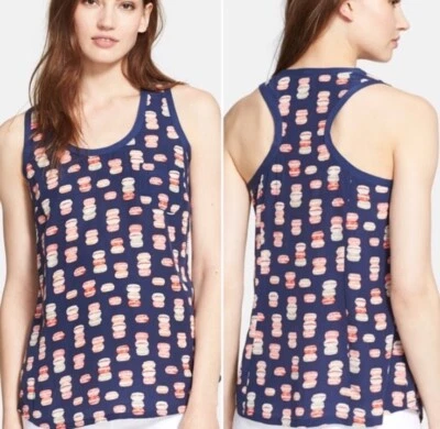 Joie racerback Sleeveless Blouse Tank macaron print 100% silk top Size XS - Image 1 of 4