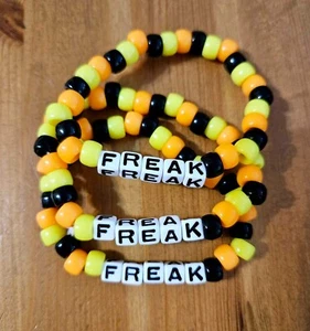 Freaky Deaky 2023 Swag - NO ADMISSION WRISTBANDS - 3x Kandi Bracelets - Picture 1 of 1