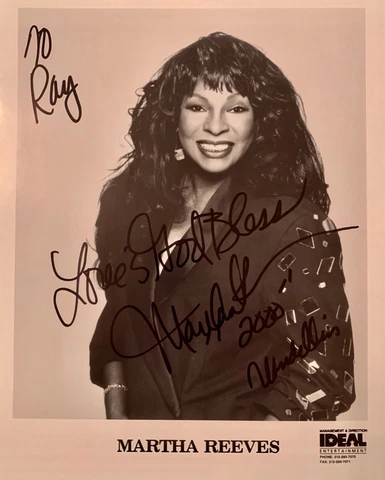 Martha Reeves / Motown Legend / 'Jimmy Mack'  Hand Signed 8 x10 Promo Photo Cover