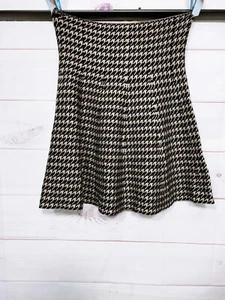Max Studio Womens Skirt Size L Black & Beige Houndstooth Pull On - Picture 1 of 9