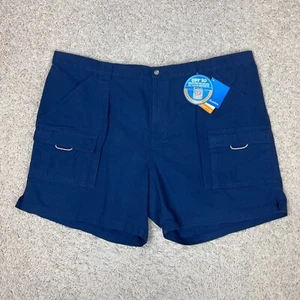 Columbia PFG Pantalones Cortos Carga Para Hombres 4X Azul Lona Pesca Senderismo Informal 7" - Imagen 1 de 11