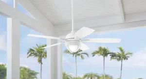 Hampton Bay Seaport II 52 in. Indoor/Outdoor Wet Rated Matte White Ceiling Fan - Picture 1 of 4