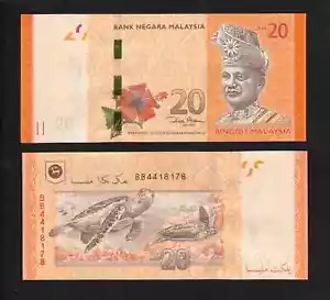Banconota Malesia 20 Ringgit (2011) P54 Zeti Sign Tartaruga Marina - UNC - Foto 1 di 3