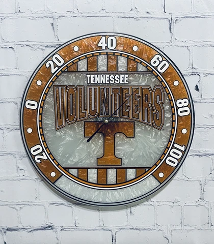 Tennessee Volunteers Stained Art Glass Thermometer by Memory Company-Vols-New Cover