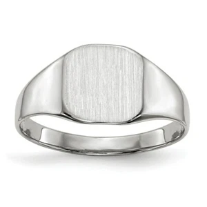 Real 14kt White Gold 8.5x8.5mm Closed Back Signet Ring S:6 - Picture 1 of 7