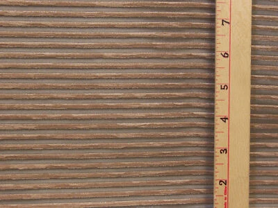 Sheer & Velvet Velour Stripe Fabric Silver Gray Shimmering Earth Tones Sewing - Image 1 of 2