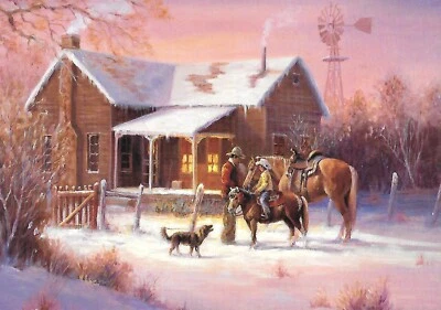 Leanin' Tree #2886 Cowboy Cabin Windmill  10 Blank Note Cards w/Envelopes  - NOS - Image 1 of 2