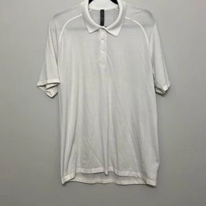 Lululemon Hawaii Esclusiva Polo da Golf Tecnica con Collo in Metallo Ventilazione Bianco XL - Foto 1 di 8