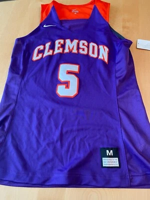 NWT NIKE WOMENS BASKETBALL TRAINING PERFORMANCE JERSEY DRI FIT CLEMSON #5 SZ M  - Image 1 of 4