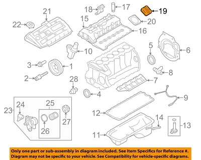 BMW OEM 07-24 228i xDrive Motor Piezas-Tapa de llenado 11128655331 Foto 1 de 2