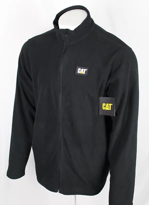 CAT Caterpillar Men's Fleece Jacket Full Zip Microfleece Black 1030009 Pockets - Image 1 of 4
