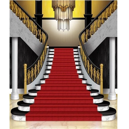 Mural de pared Grand Staircase Insta foto telón de fondo alfombra roja premios fiesta VIP Foto 1 de 1