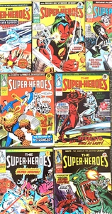 SUPER-HEROES. NUMBER'S 6 12 14 17 18 20 21. (7 VINTAGE UK MAGAZINES 1975 LOT). - Picture 1 of 15