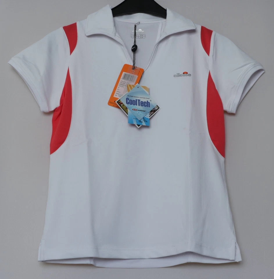 MEGASALE: Ellesse Damen Polo Shirt WEISS/Coral - Tennisshirt, statt 39,95€*
