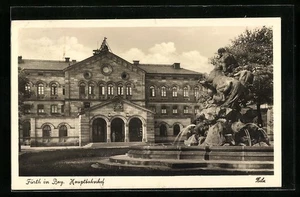 Ansichtskarte Fürth i. B., Hauptbahnhof, Brunnen 1937  - Picture 1 of 2