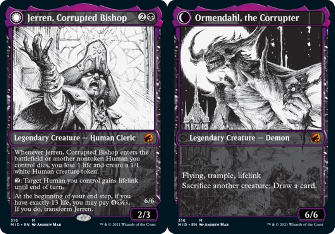 x1 Jerren, Corrupted Bishop // Ormendahl, the Corrupter - Showcase - Innistrad:  - Image 1 of 1