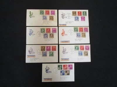 FANTASTIC FAMOUS AMERICANS COMBINATION COVER LOT 7 DIFFERENT FIRST DAY COVERS NR - Image 1 of 4