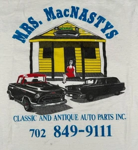 Vintage Mrs MacNastys Auto Parts Inc Somerset KY White Graphic T-Shirt Mens XL - Picture 1 of 7