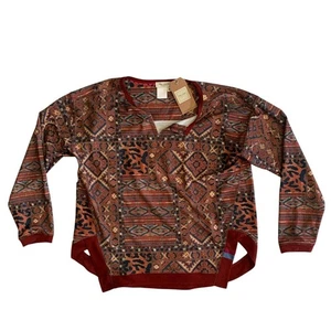 Tru Luxe Jeans Women's Size M Notched Neck Long Sleeve Tunic Top Blouse New - Picture 1 of 15