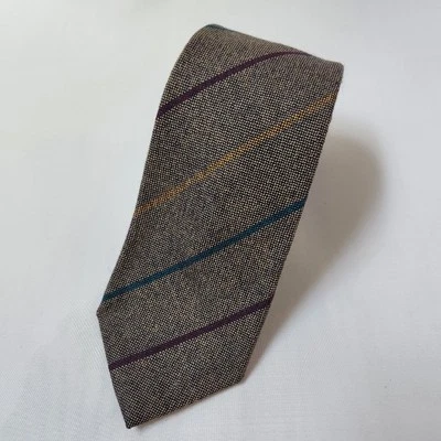 Gravata listrada vintage Surrey tradicional 100% lã importada da Escócia curta - Imagem 1 de 4