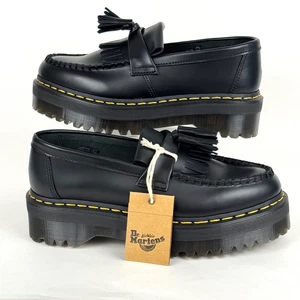 Dr. Martens Adrian Quad schwarz Leder Quaste Halbschuhe Docs Herren 7 Damen 8 NEU - Bild 1 von 8