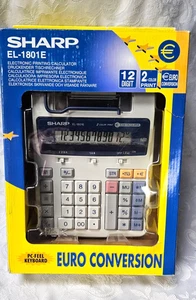 Vintage Sharp EL-1801E Calculator Adding Printing Roll Machine - Euro Conversion - Picture 1 of 4