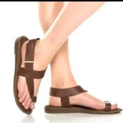 Franco Sarto Gensi Toe Loop Leather Sandals Size 8.5 - Image 1 of 4