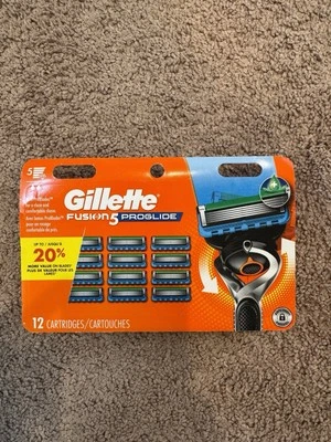 Gillette Fusion ProGlide Razor Blade Refills 12 Count New Sealed! - Image 1 of 2