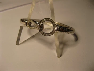 E.R. PULSERA FLEXIBLE PLATA ESTERLINA HEBILLA DIAMANTE! ¡HERMOSA PIEZA! Foto 1 de 4