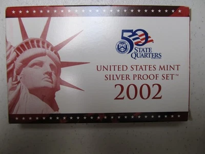 2002 U.S. Mint Silver Proof Set 10 Coins w/ Box & COA  - Image 1 of 4