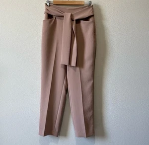 Aritzia Wilfred Geneva Tie Front Pants Blush Pink size 6 - Picture 1 of 5