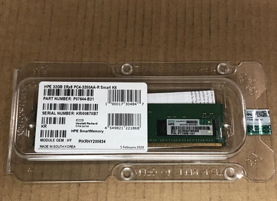 1x HPE DDR4 32GB PC4-3200AA-R 2Rx8 Smart Memory Kit ECC Ram Server Registered - Image 1 of 3