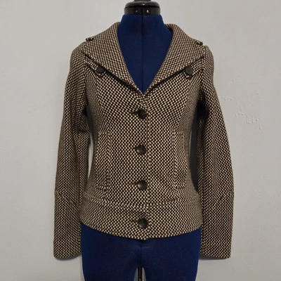 Chaqueta de lana marrón vintage Diane Von Furstenberg talla 2 Foto 1 de 4