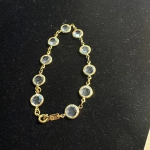 Rare VTG SWAROVSKI Edelweiss Mark Open Back Bezel Clear Crystals Bracelet 7.25” - Picture 1 of 4