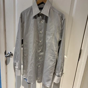 Perry Ellis Portfolio Vestito Camicia Bottoni Senza Rughe Uomo M - Foto 1 di 5