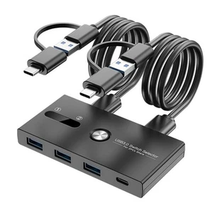 Upgrade TYP C+USB3.0 2 Eingänge 4 Ausgänge Drucker-Sharer Tastatur und Mau5169 - Bild 1 von 7
